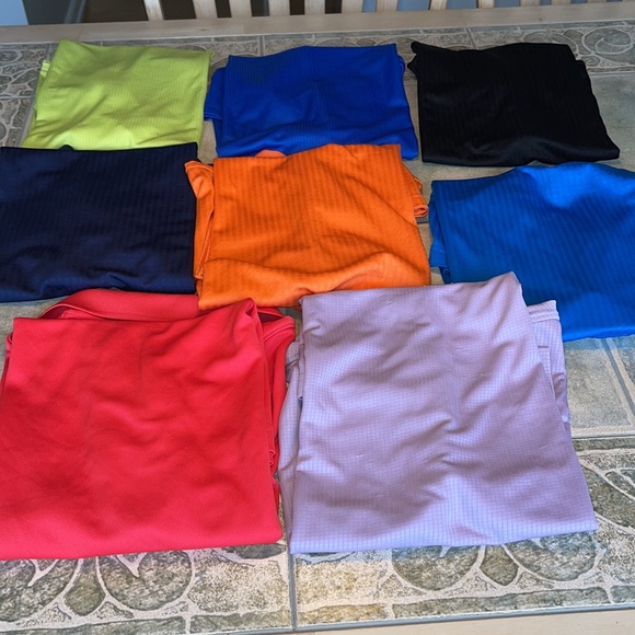 Lot of 8 different colored polo shirts. 💯 polyester. Sz Sm Good used condition. - Picture 11 of 12